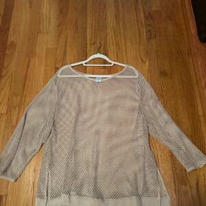 Shade & Shore Light Tan Mesh Top